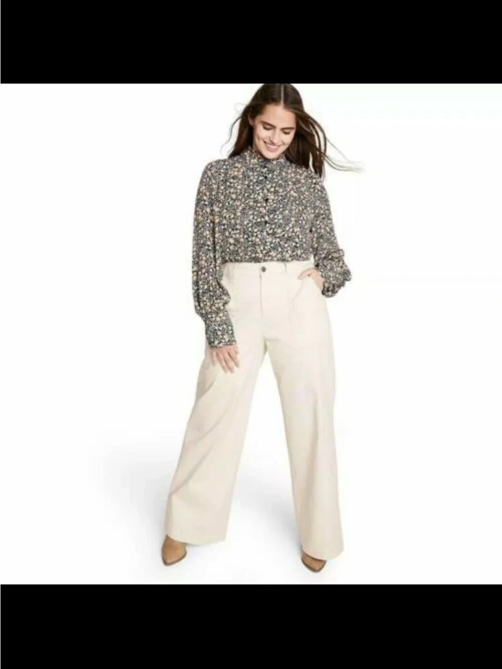 Nili Lotan x Target Wide Leg Pants White Birch